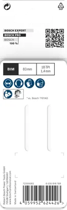 Hoja de sierra de calar Bosch PRO para madera dura de 83 mm, 2 unidades.